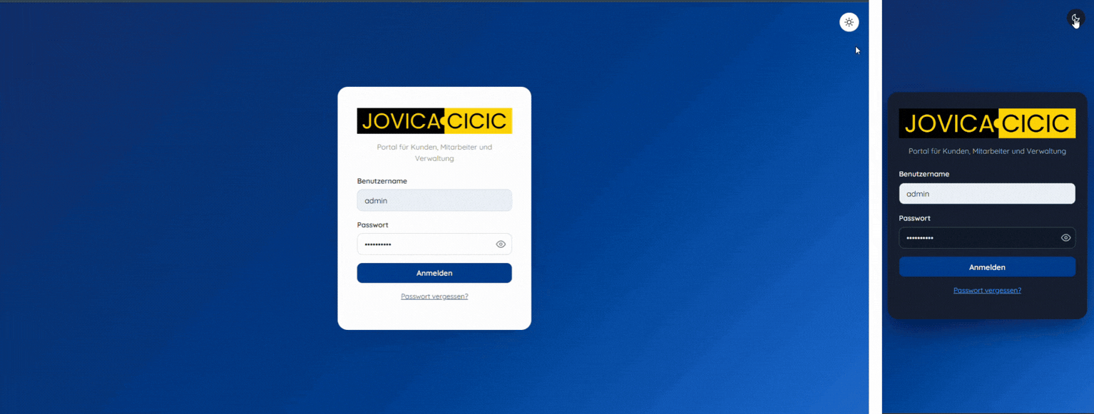 Admin-Panel der Web-Anwendung für Gebäudereinigung – Verwaltung von Objekten, Kunden und Zeitplan